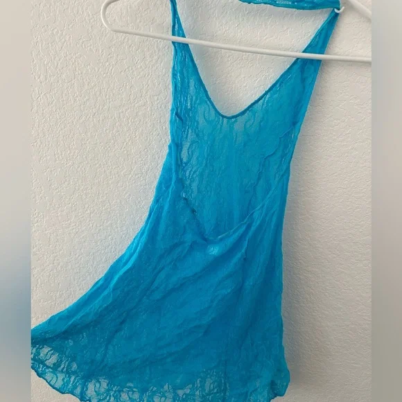 Lace halter neck mini dress OS - Picture 5 of 5